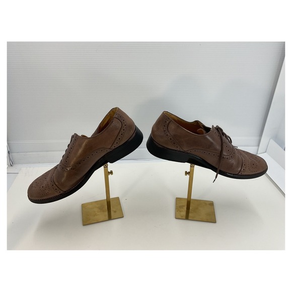 Sandro Brown Leather Wingtip Dress Shoes Size M - Picture 3 of 8